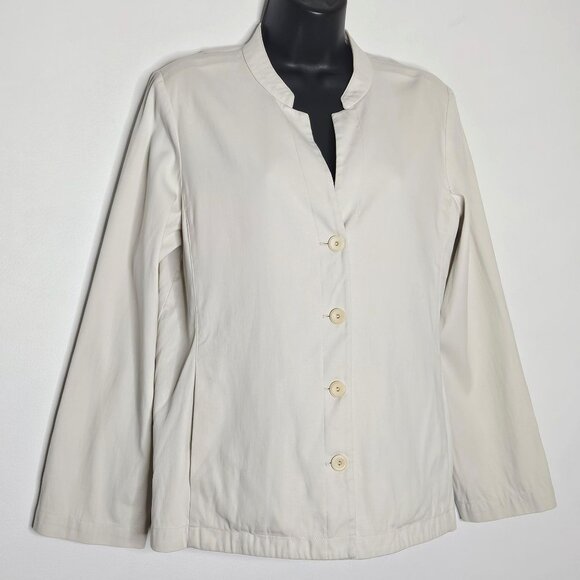 Eileen Fisher Blazer Womens Small Ivory Career Minimalist Lightweight - Picture 3 of 12